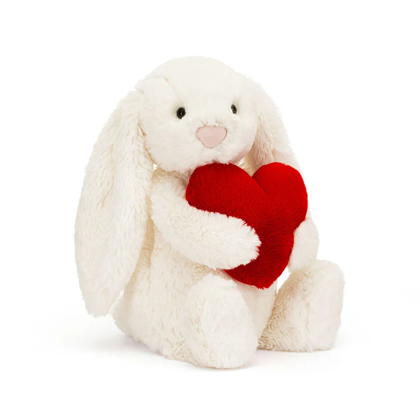 Bashful Red Love Heart Bunny – Cute Valentine Plush by Jellycat