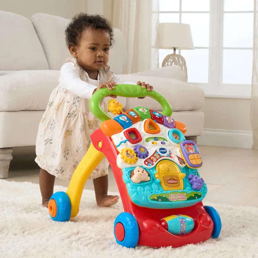 VTech First Steps Baby Walker – Red | Early Learning Activity Walker