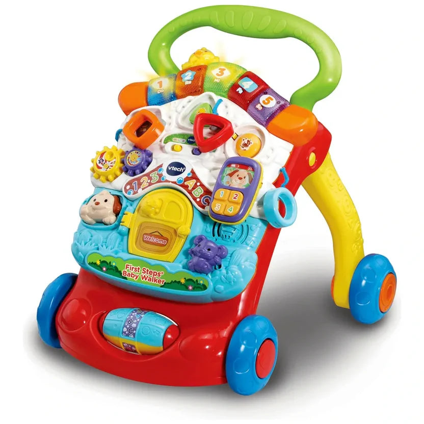 VTech First Steps Baby Walker – Red | Early Learning Activity Walker