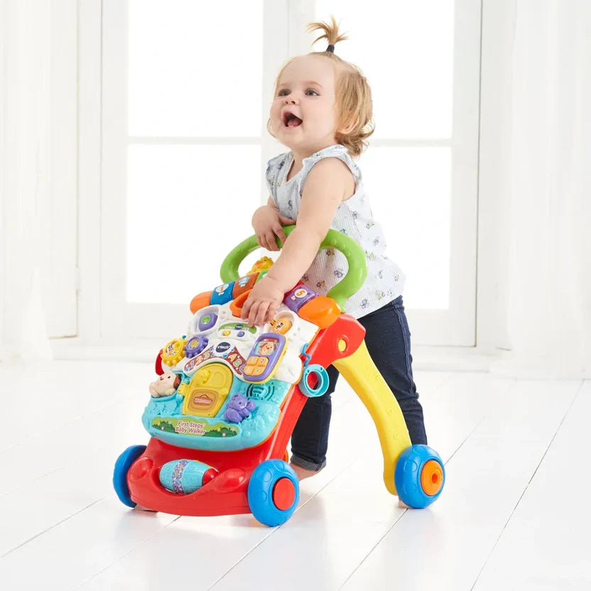 VTech First Steps Baby Walker – Red | Early Learning Activity Walker