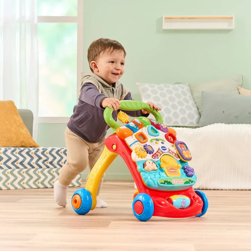 VTech First Steps Baby Walker – Red | Early Learning Activity Walker