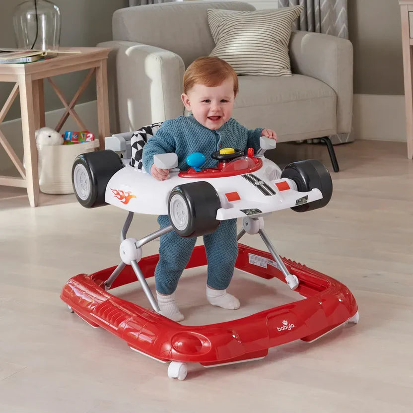 Babylo Racing Car 2-in-1 Baby Walker – Convertible Baby Walker with Lights & Play Tray