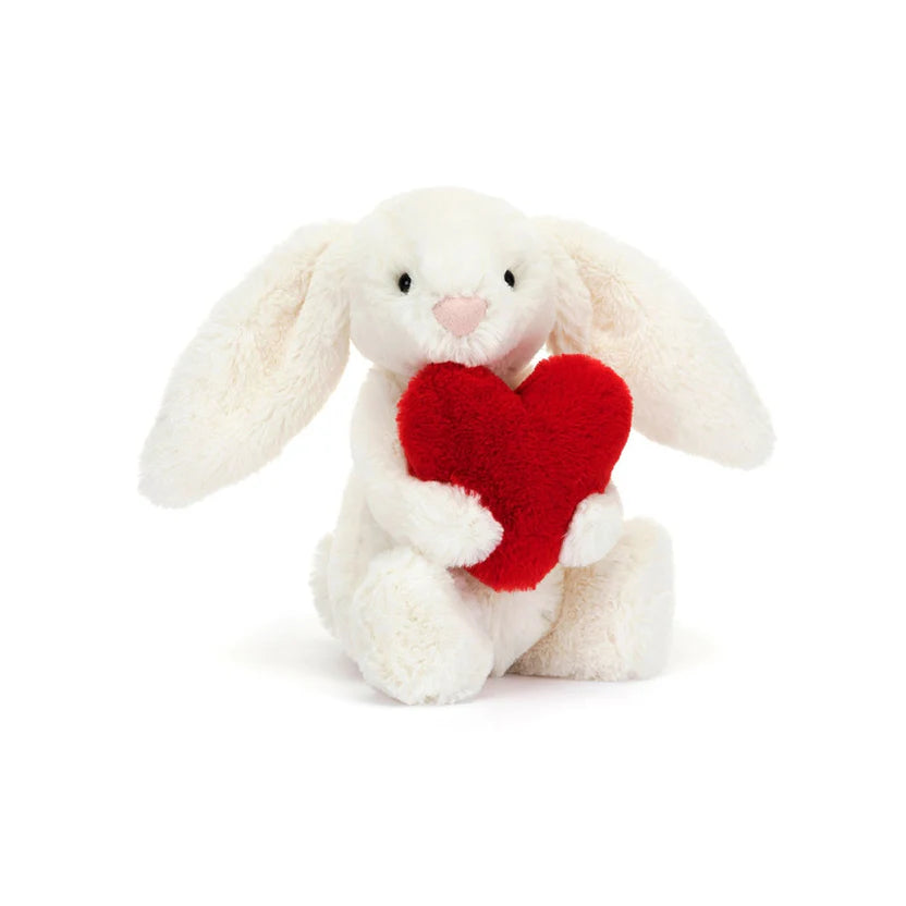 Bashful Red Love Heart Bunny – Cute Valentine Plush by Jellycat